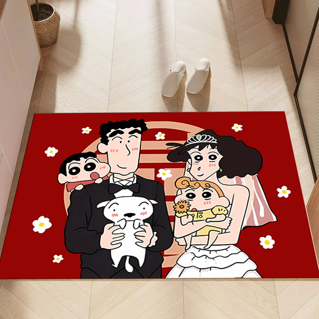 硅藻泥新婚红色浴室地垫喜字卫生间门口结婚婚房吸水家用地毯脚垫