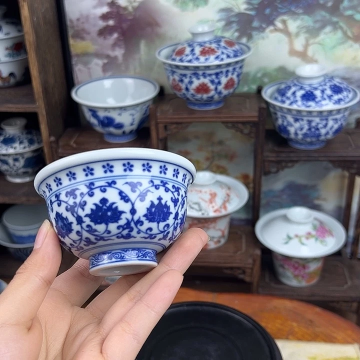 杯子缠枝莲小压手