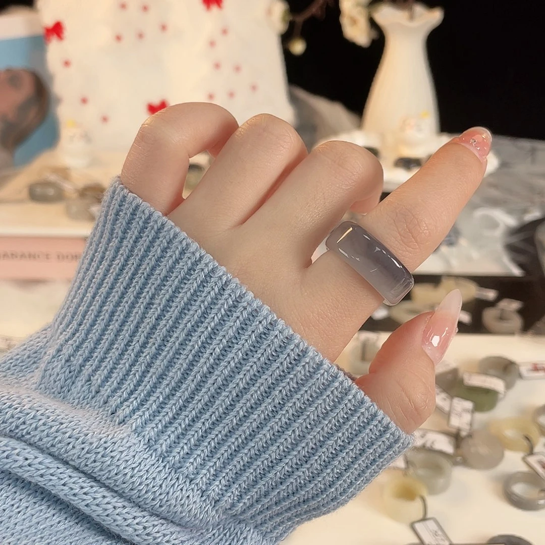 和田玉（糖玉）未镶嵌戒指t18烟紫窄直切18.5不退换