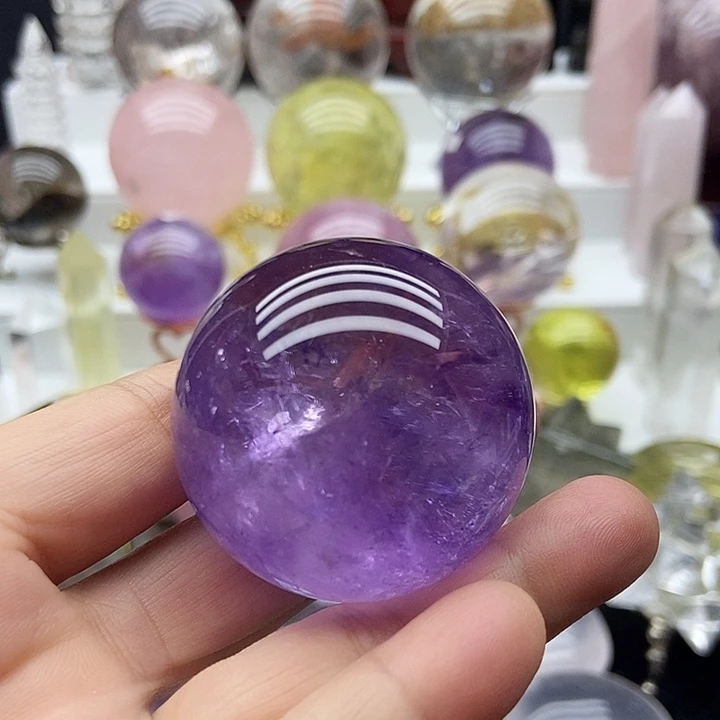未镶嵌水晶摆件紫水晶球4.2cm