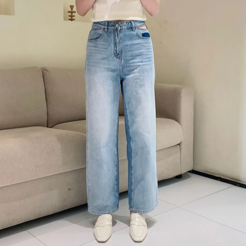 【女装优选】欧海一生女士时尚简约设计感牛仔裤T5126TE10520