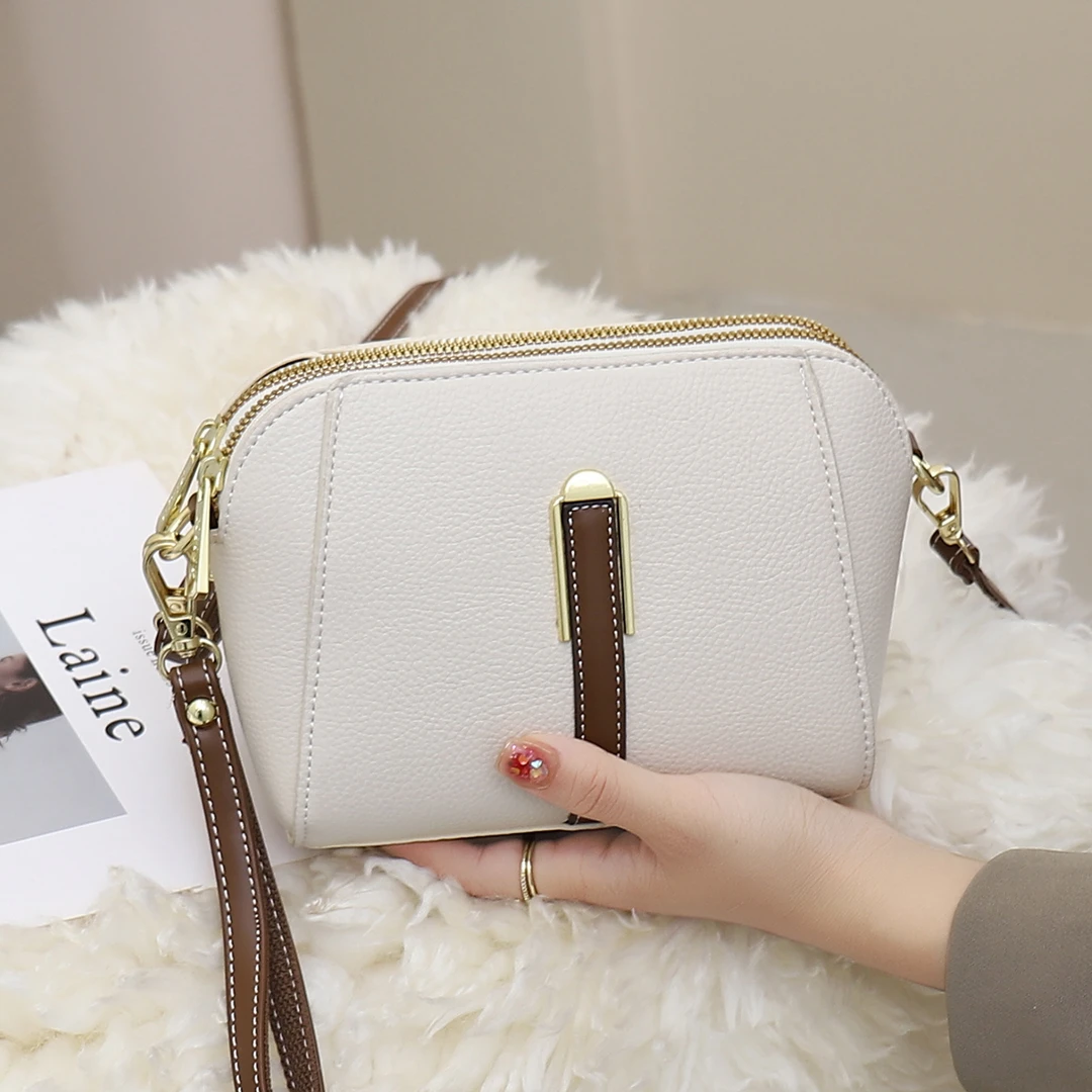 斜挎包女2025新款百搭休闲女包时尚贝壳包外出通勤实用单肩斜挎包