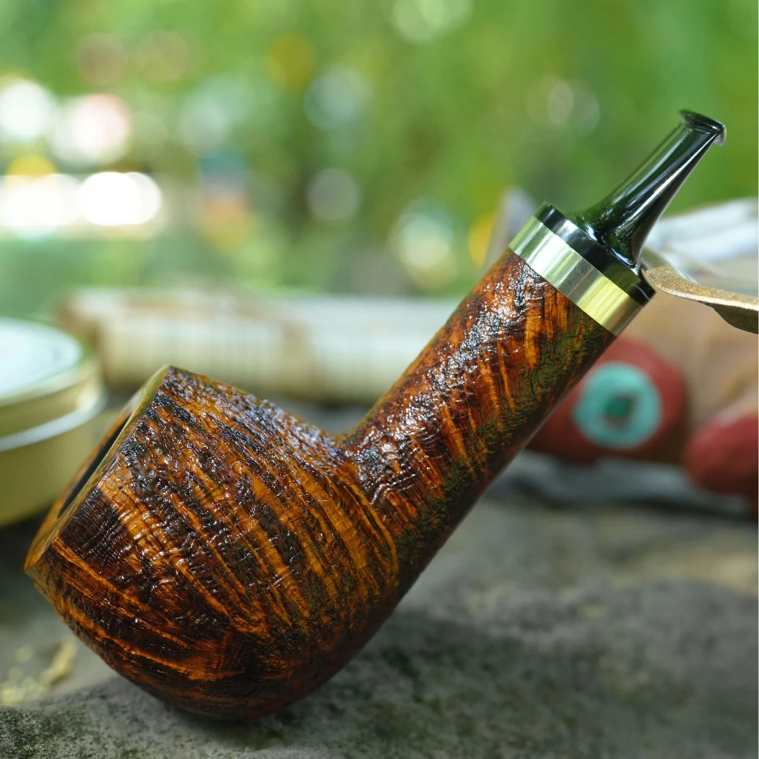 雅痞定制系列 大胖子苹果撞球直斗石楠木烟斗