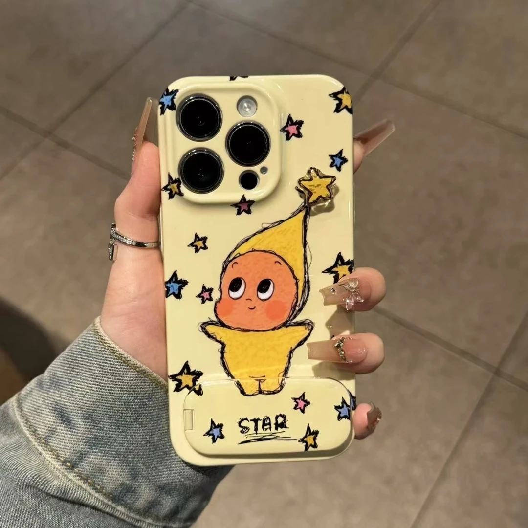 星星镜子适用苹果16手机壳iPhone15小米14vivoppo华为p70女可爱