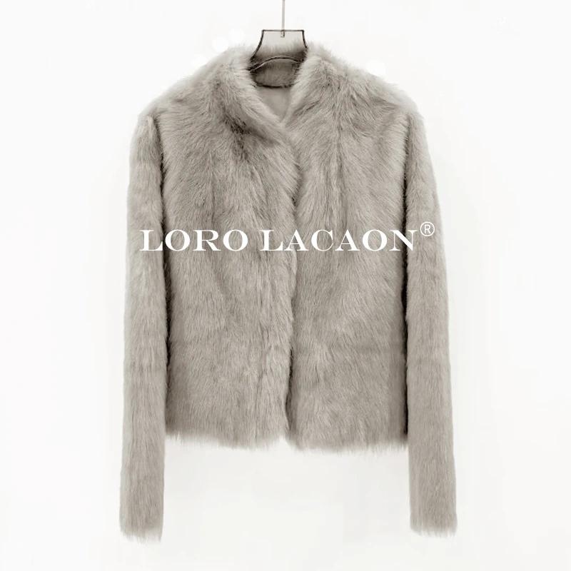 以赛亚 恋爱方程式 极简高级定染短款V领托斯卡纳皮毛一体女40217