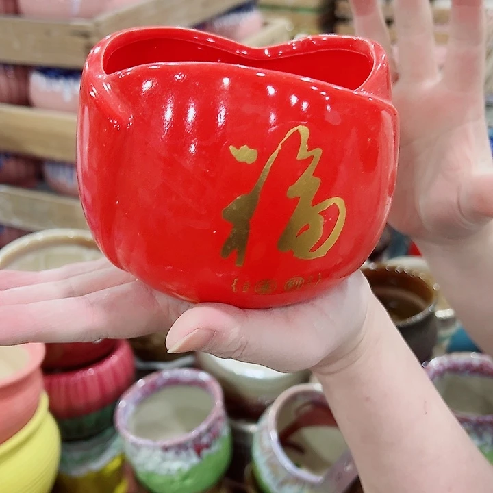 有孔，凑单福利满10元发货陶瓷多肉花盆！