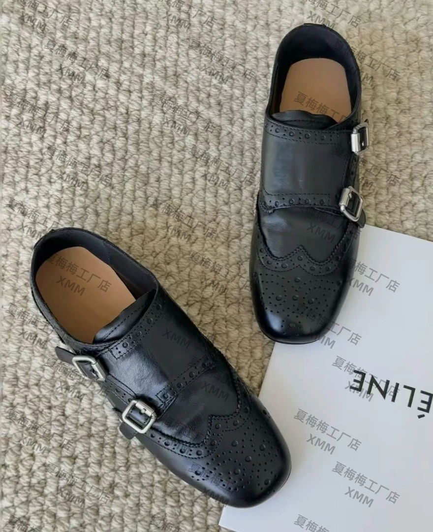 XMM.【巴洛克风牛皮鞋】时尚百搭潮流复古洋气经典英伦风鞋J6831-25
