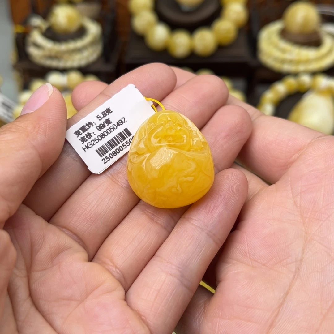 蜜蜡颈饰未镶嵌佛公