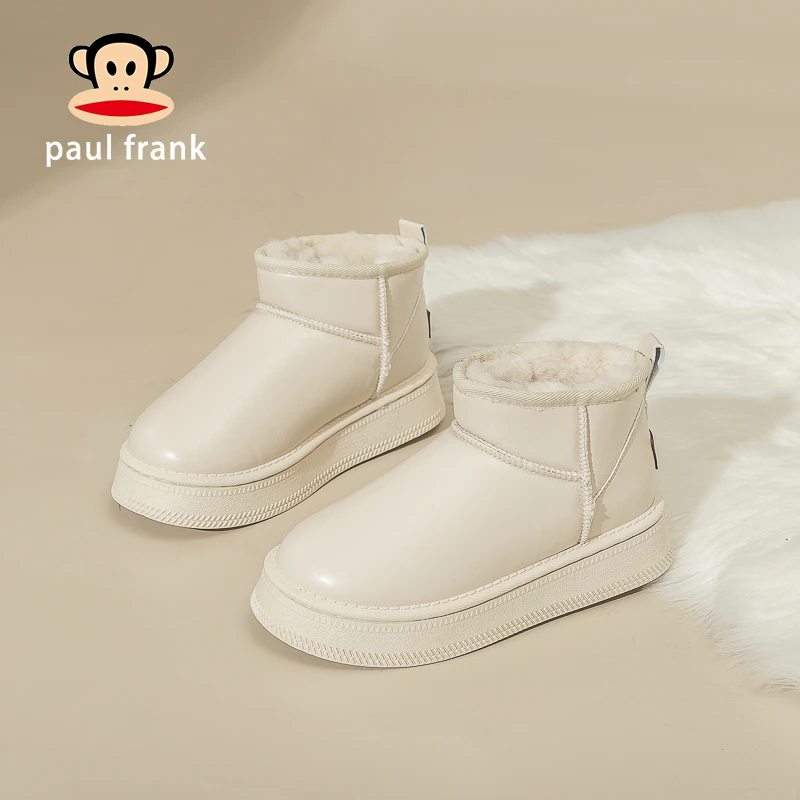 大嘴猴外穿防滑雪地靴女2025冬季加绒加厚保暖厚底一脚蹬棉鞋8014