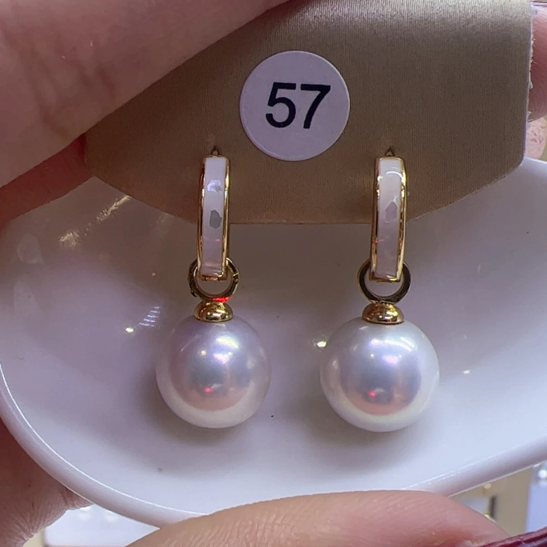 淡水珍珠耳饰银S925镶嵌