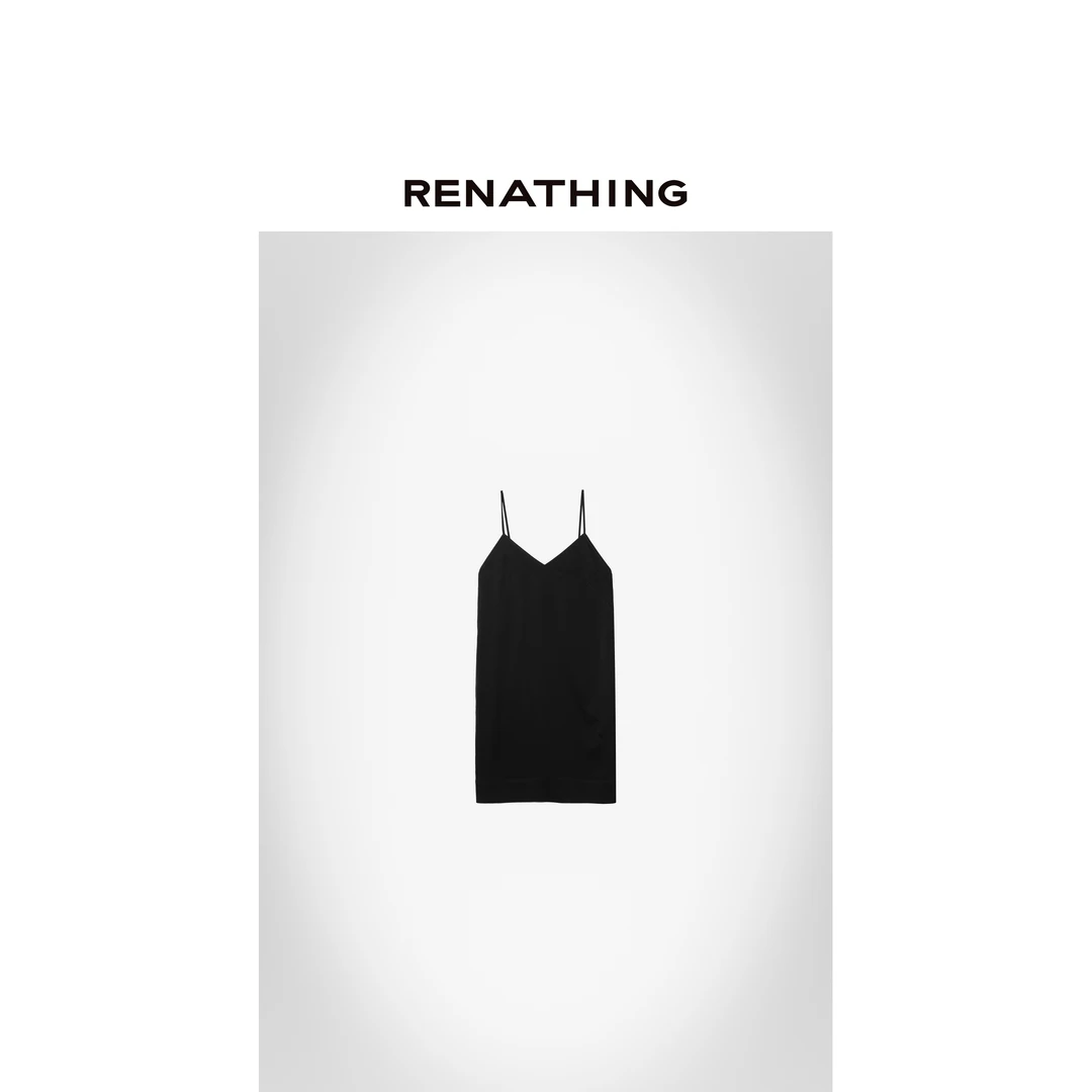 【RENATHING】经典V领吊带连衣裙