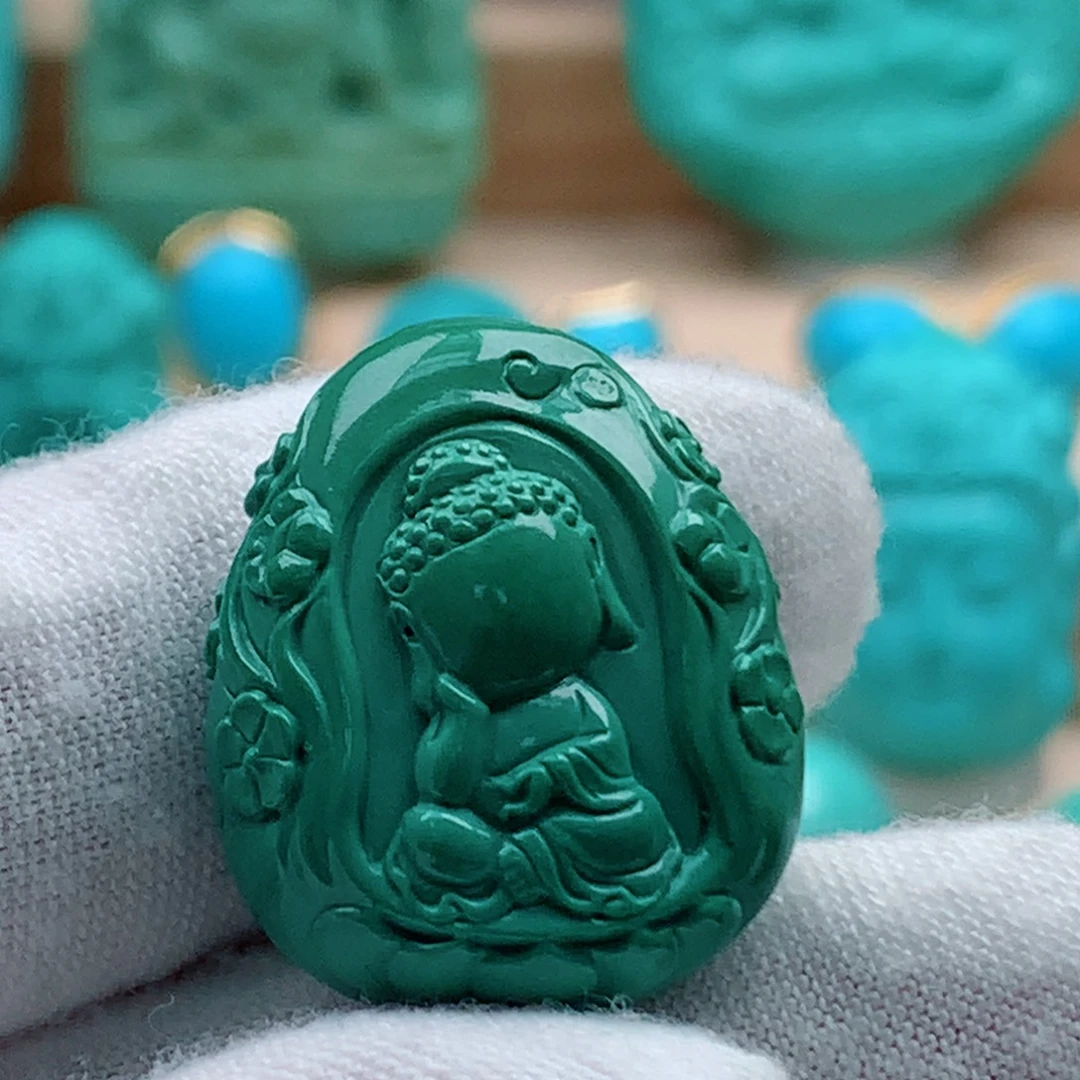 绿松石未镶嵌无相佛