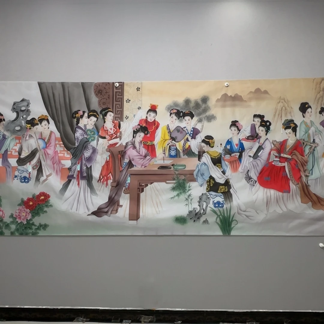 国画绢本工笔丈二大尺寸工笔红楼梦贾敏