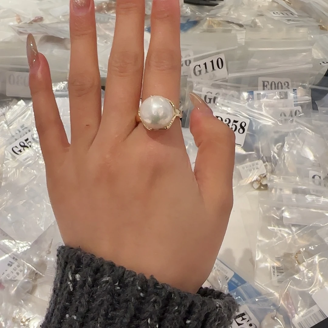 淡水珍珠戒指合金