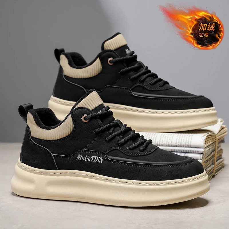 男鞋2025冬季加绒防寒防滑二棉鞋青少年新款户外低帮运