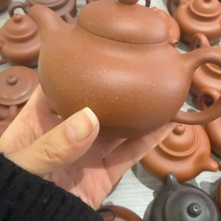 紫砂茶壶200cc红降坡柿圆