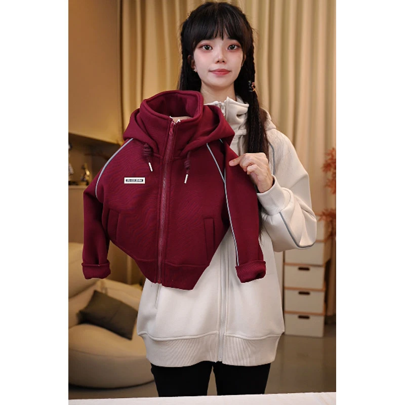 现货清仓.加绒加厚秋冬加绒加厚儿童运动洋气时尚冬季连帽休闲