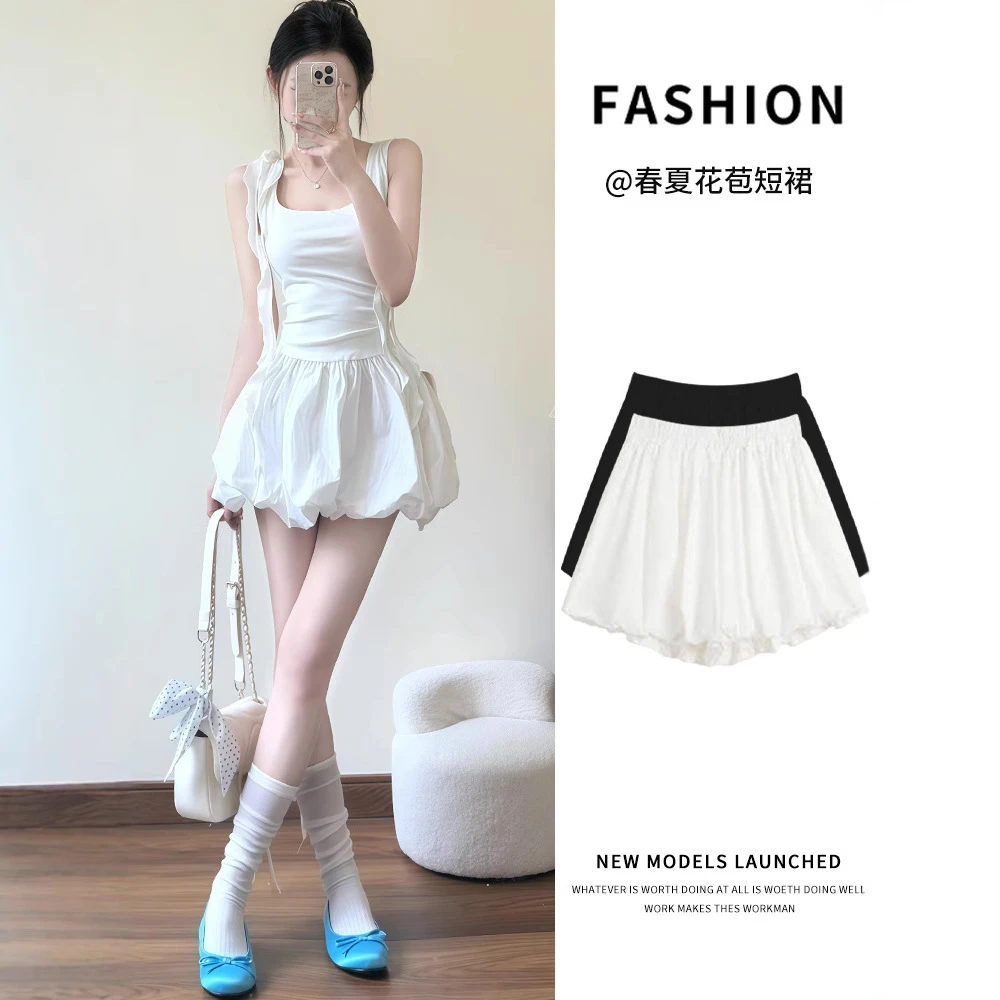 春夏花苞短裙女蓬蓬裙裤蛋糕裙