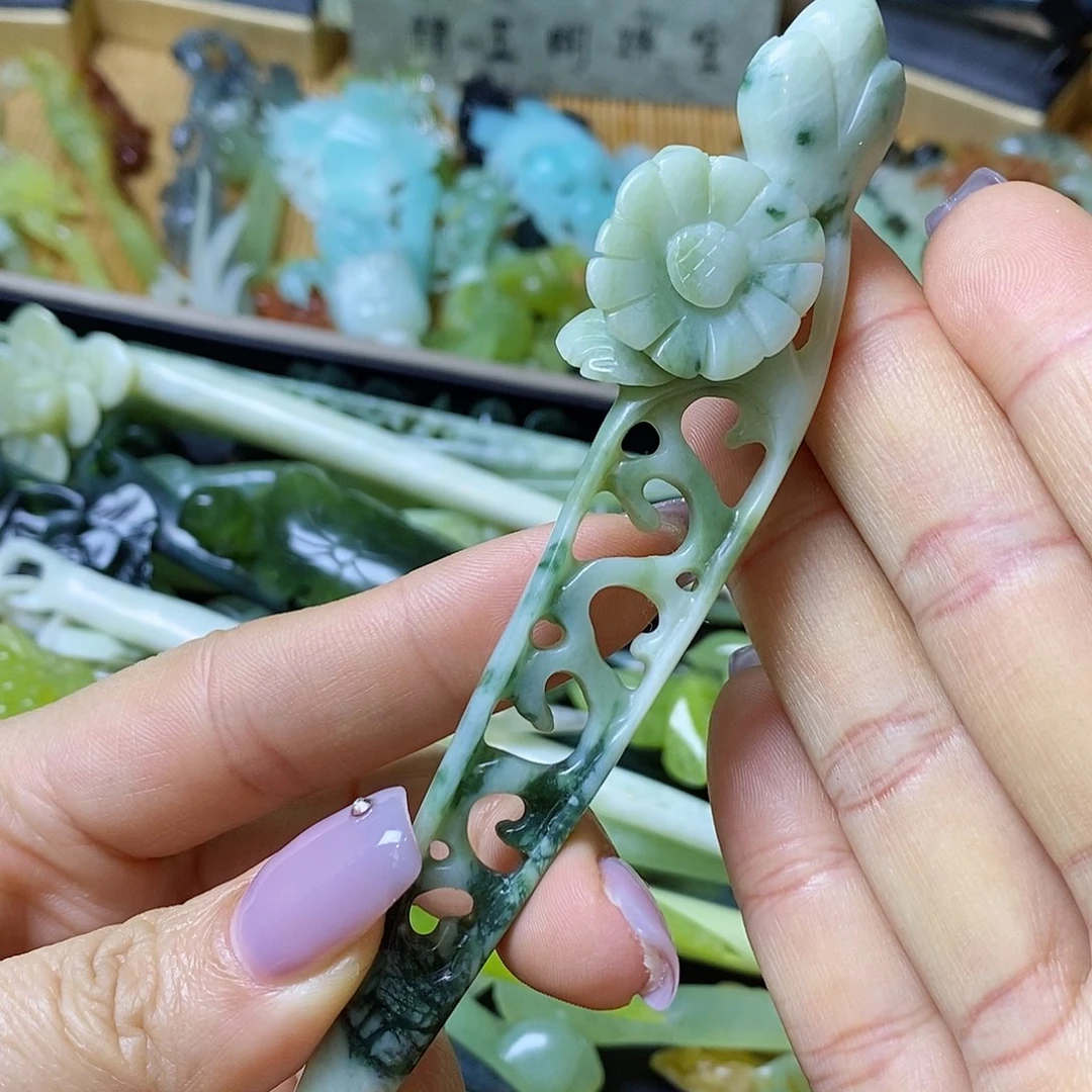 蛇纹石玉发簪未镶嵌