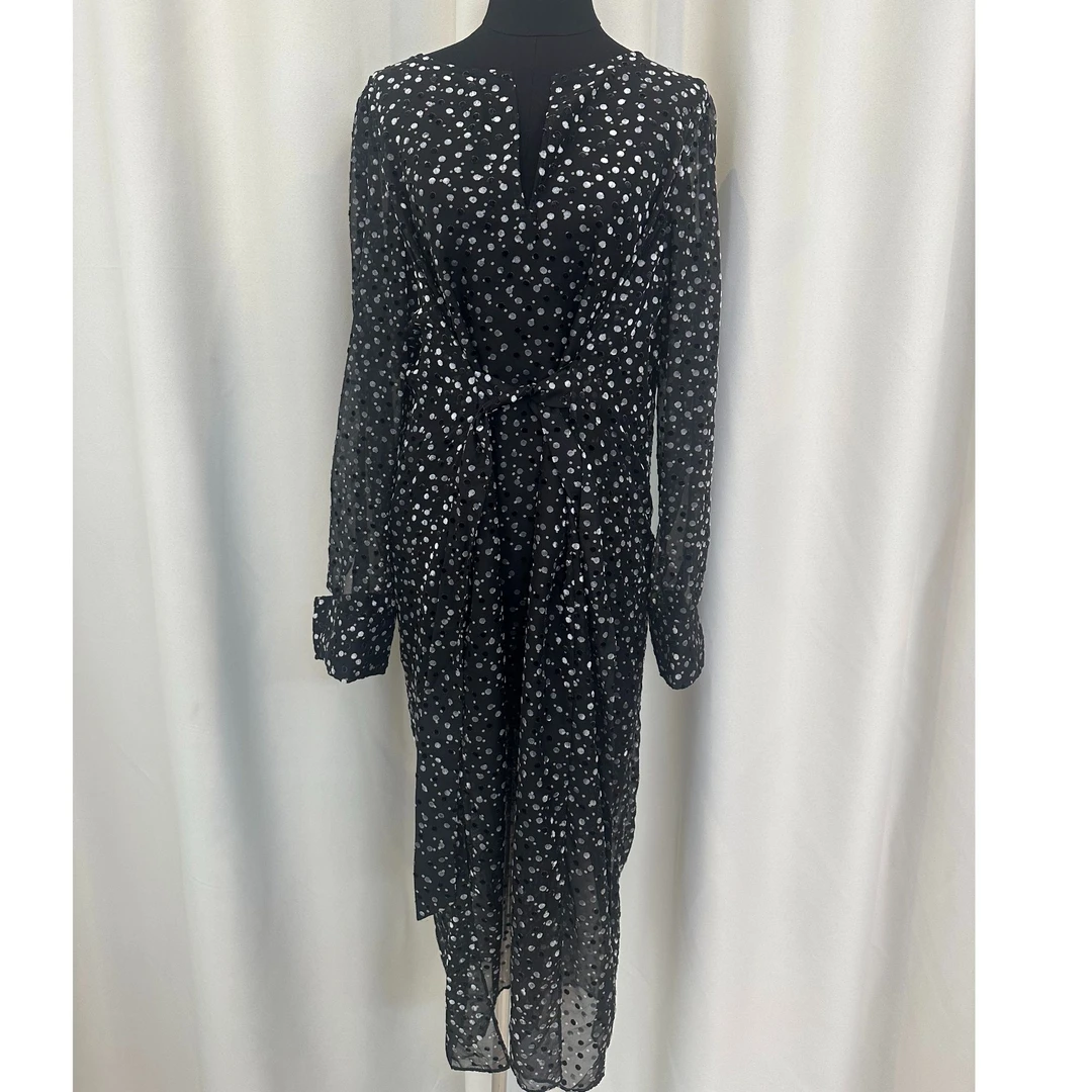 006#黑色波点女士连衣裙