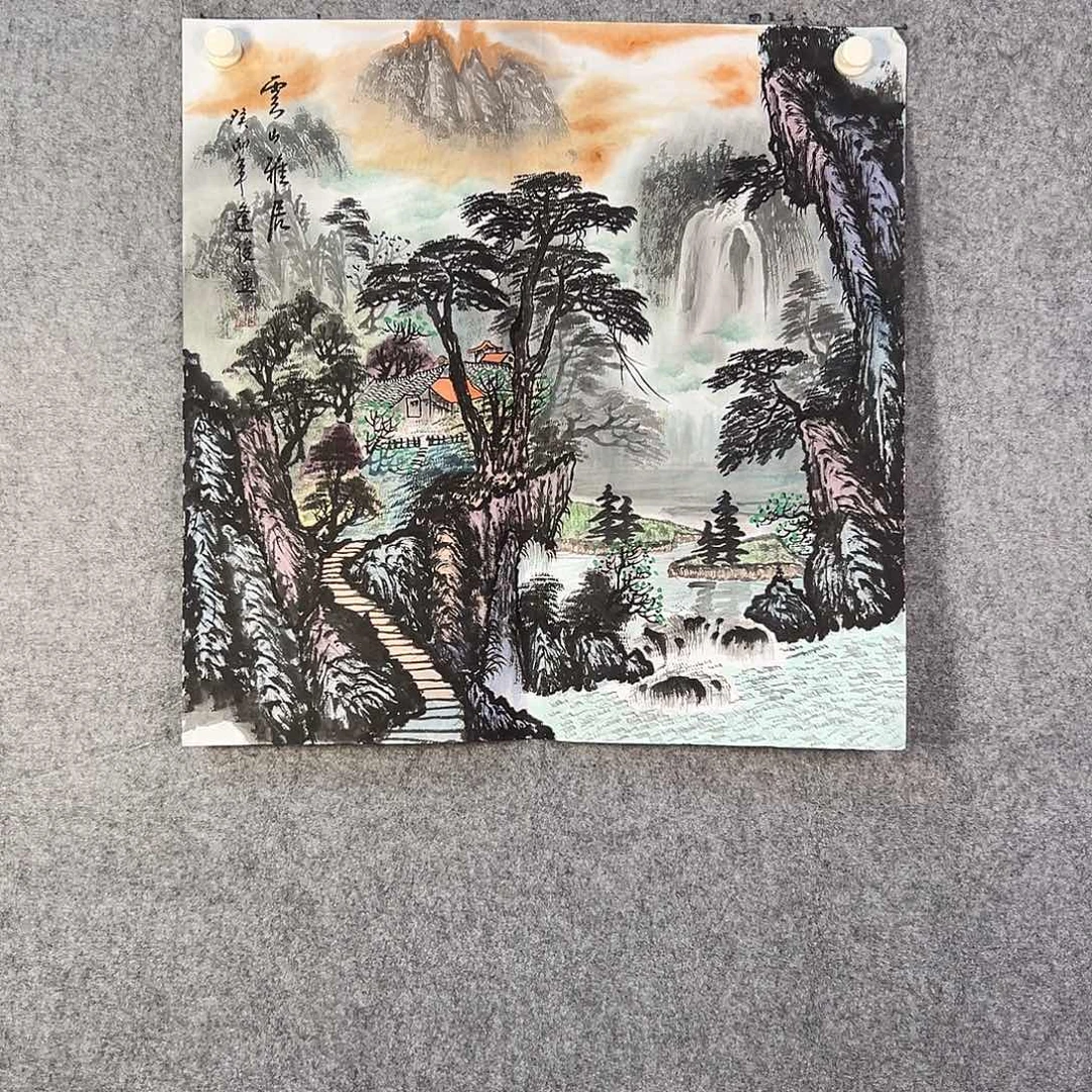 国画652 牡丹之花之叶的颜色与