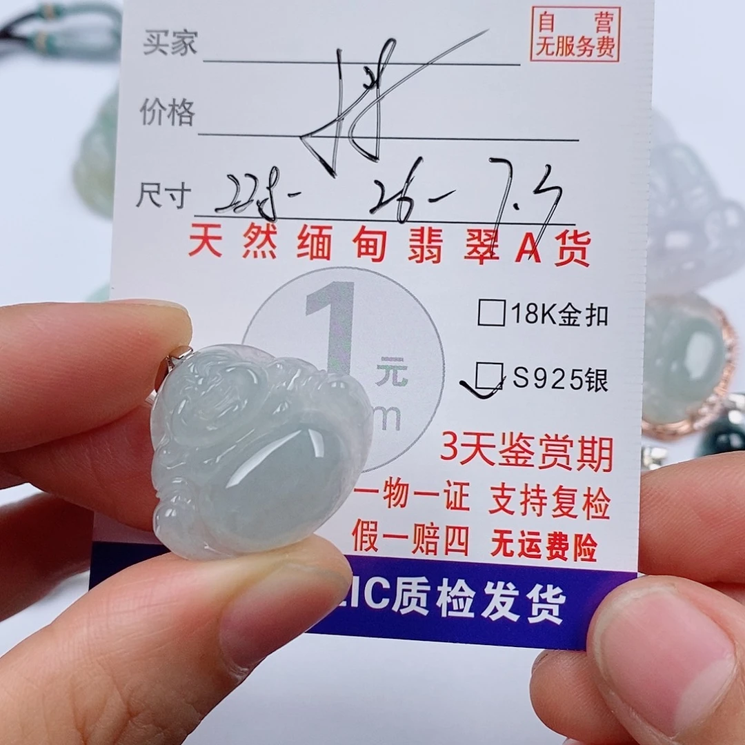 翡翠未镶嵌颈饰挂件