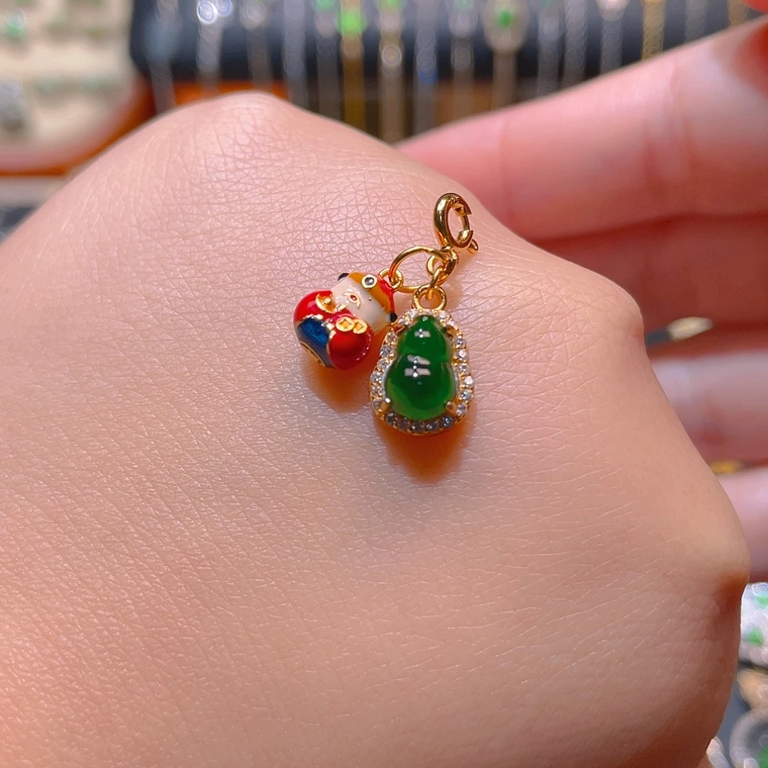 翡翠银S925镶嵌吊坠(不含链)