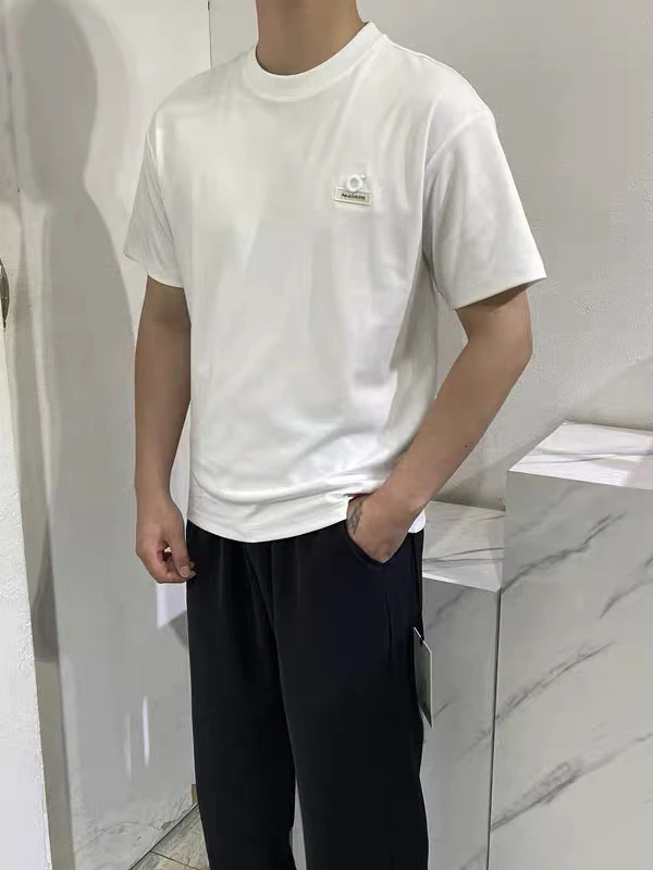 Y1051男士圆领短袖T恤时尚百搭休闲简约纯色上衣