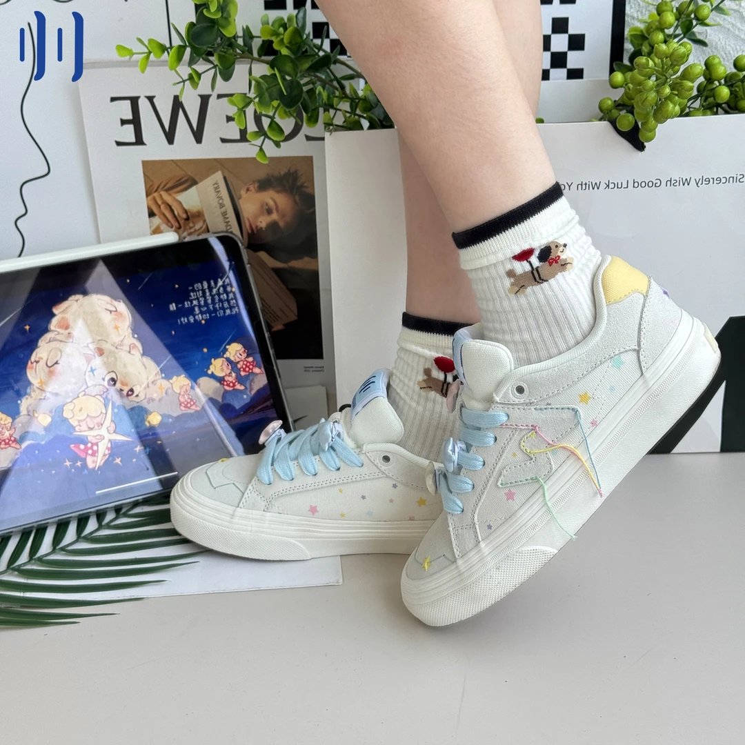 顽刻ollieskate幸运星小星星秋季校园风W系列低帮男女国潮滑板鞋