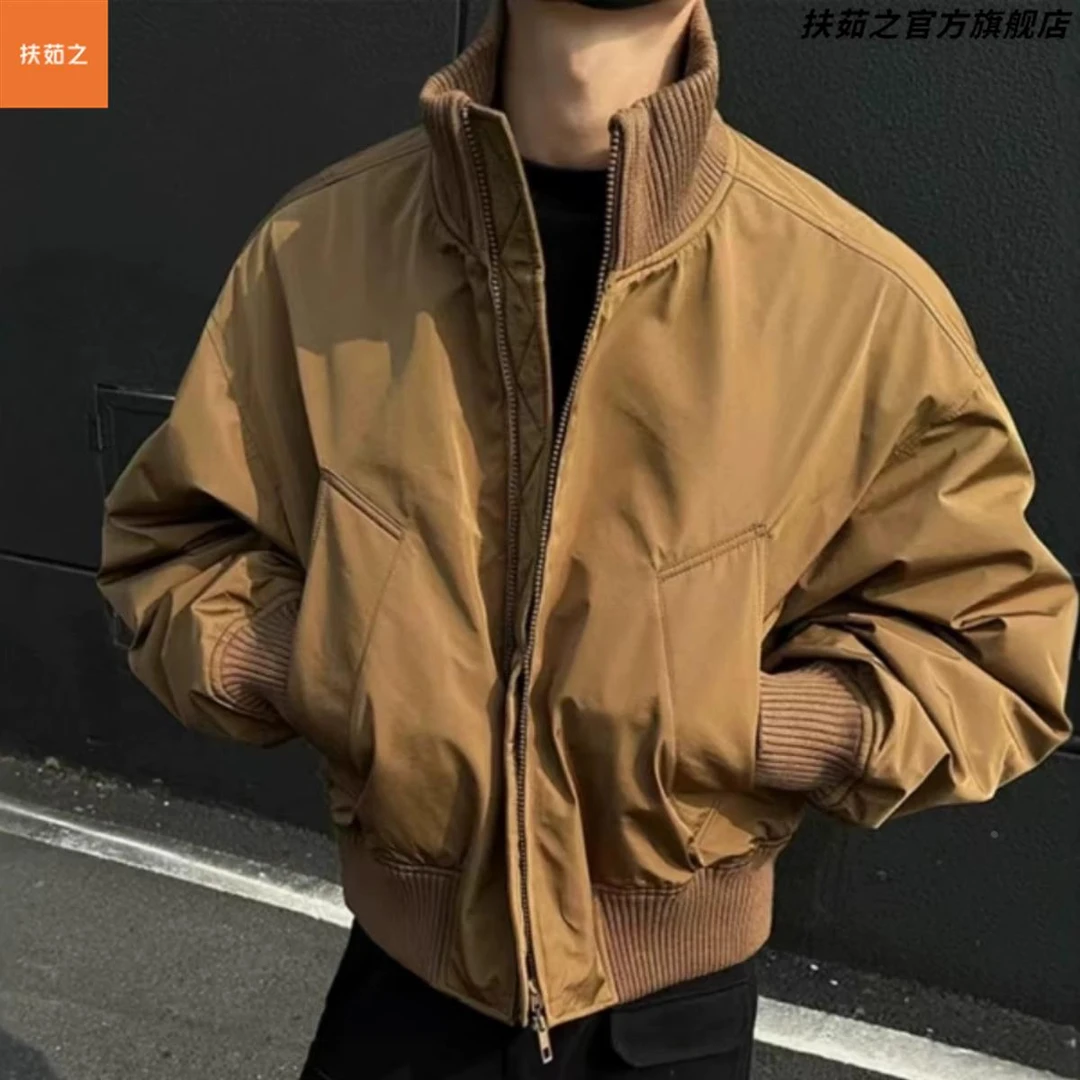 美式bomber飞行员夹克男款冬季保暖感cleanfit廓形短外套