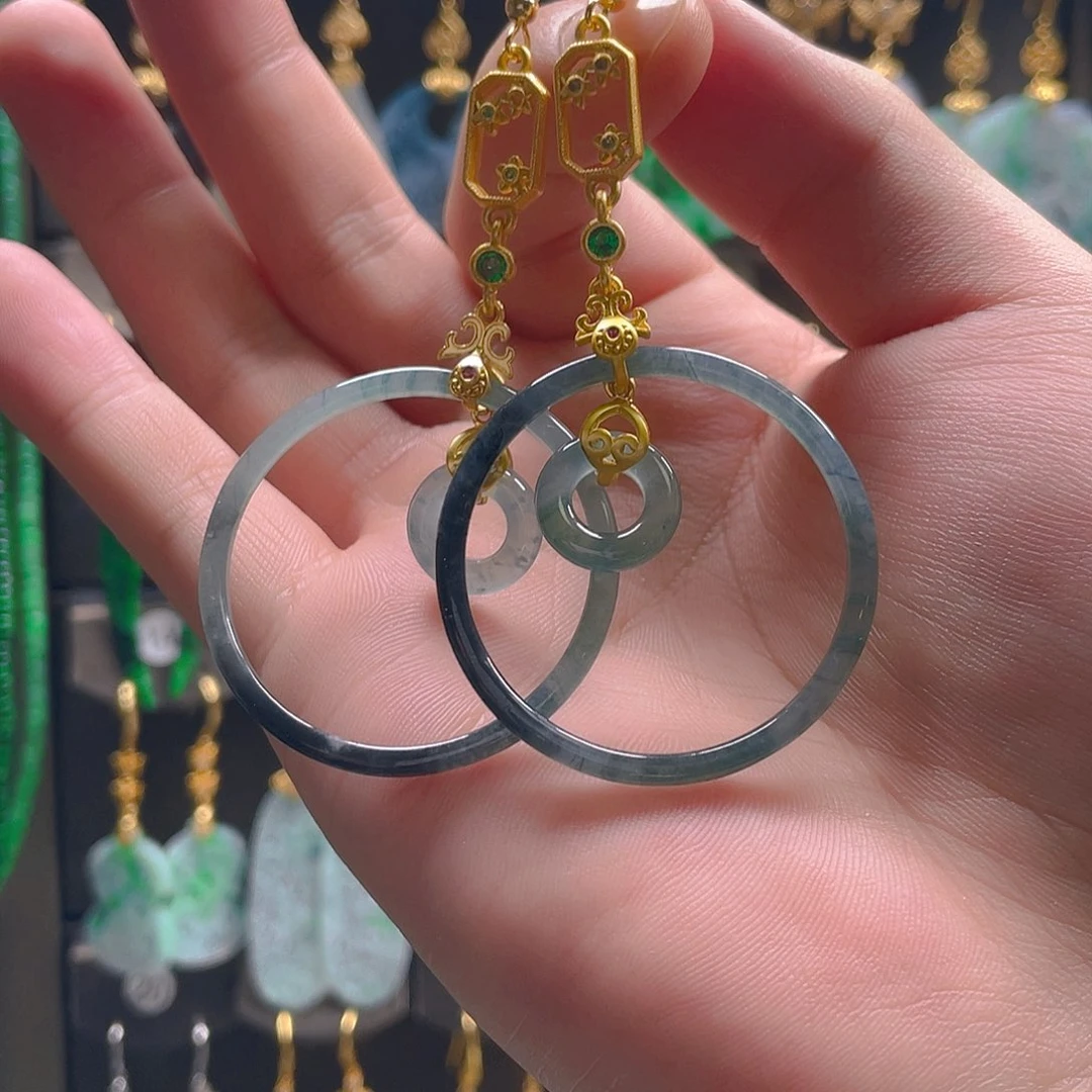 翡翠未镶嵌耳饰翡翠