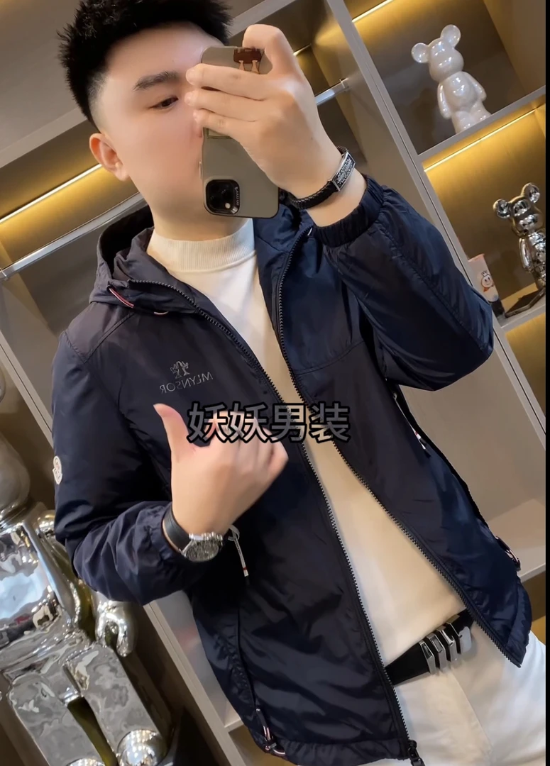 男士春季时尚潮流外套百搭夹克休闲连帽夹克外套8998