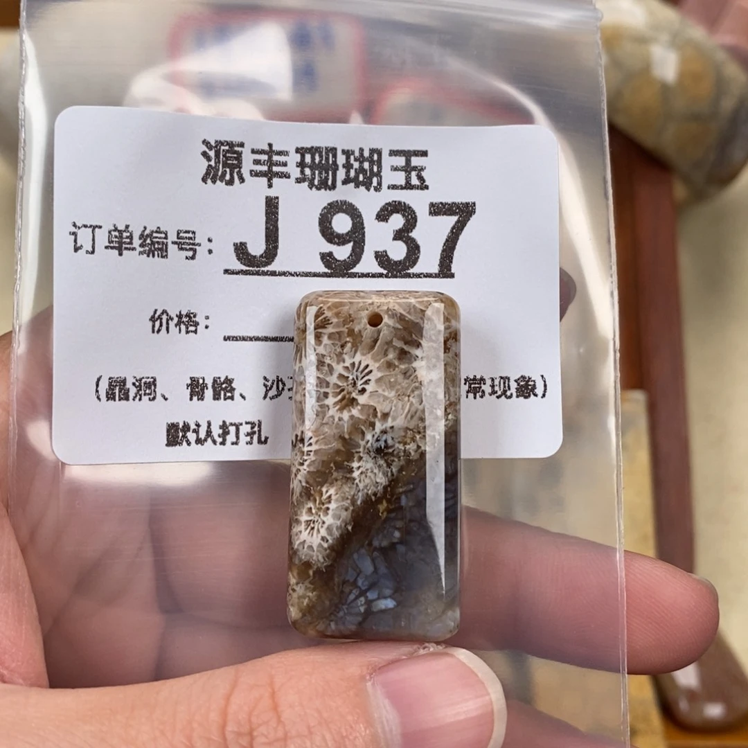 硅化玉颈饰未镶嵌山*海