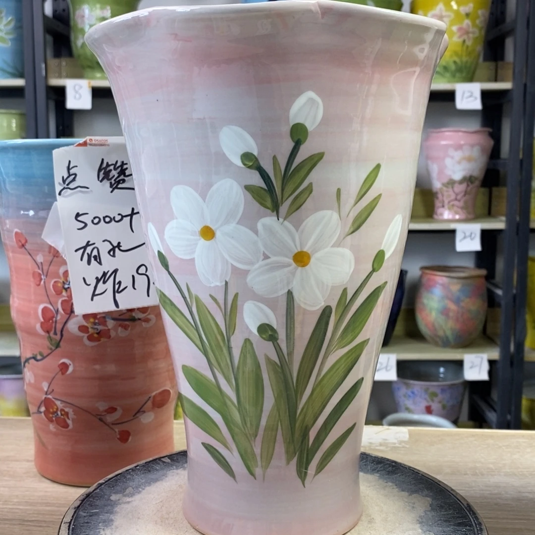 景德镇手工手绘陶瓷花盆