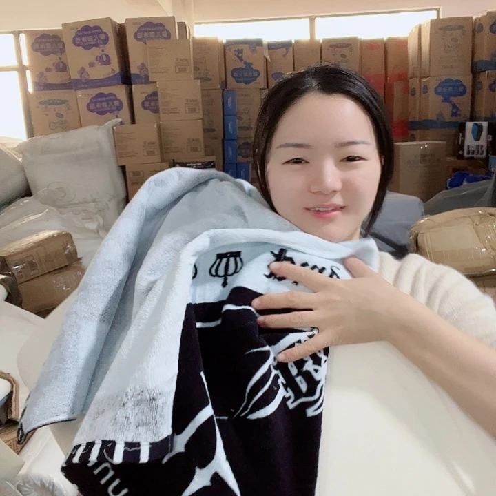 蓝白毛巾55*110啦啦啦