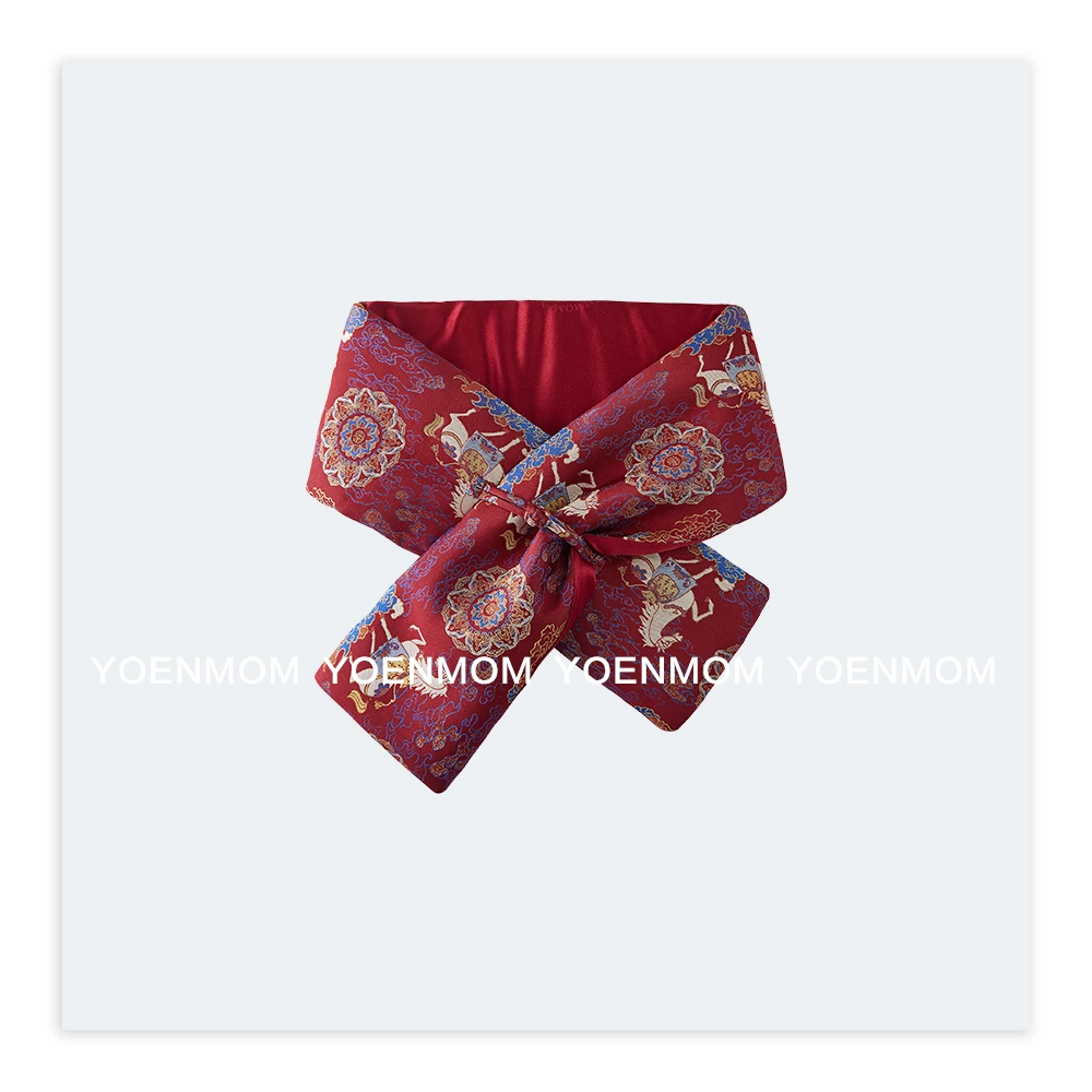 YOENMOM·钱小萍织金四重纬宋锦DU家花色进口新雪丽棉国风围脖