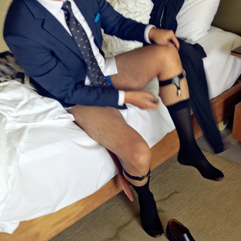 性感吊袜带男女士商务绅士丝袜棉袜夹欧美正装长袜夹防滑小腿环夹