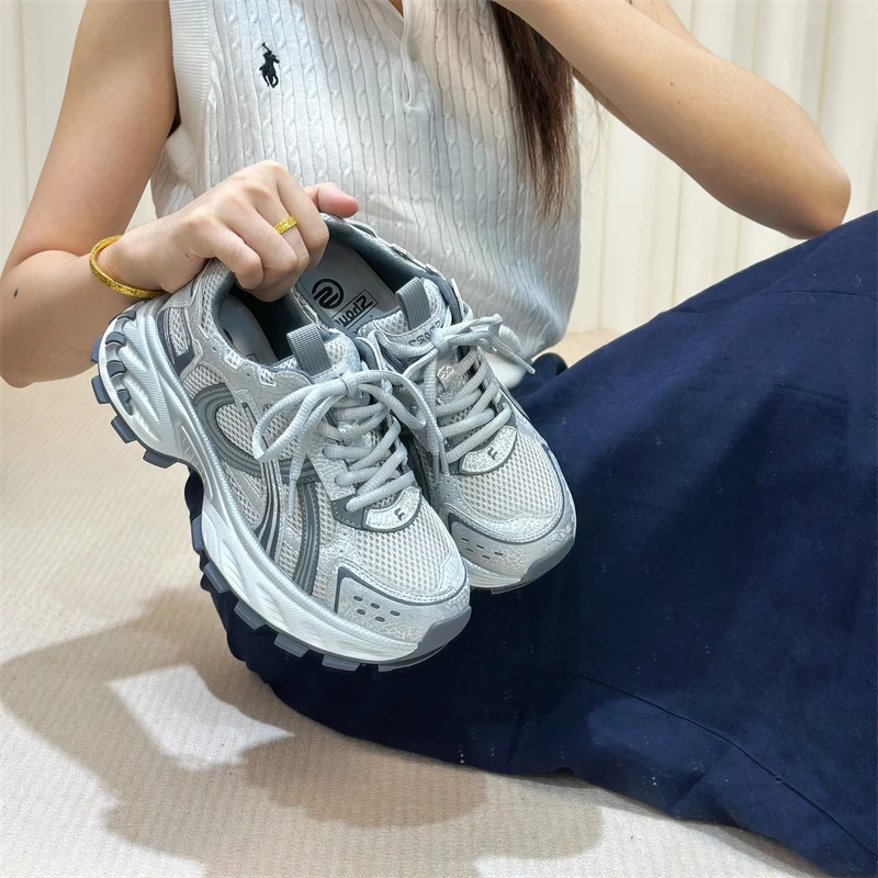 首谷爆款网面透气厚底老爹鞋女ins潮2025新款百搭时尚休闲运动鞋