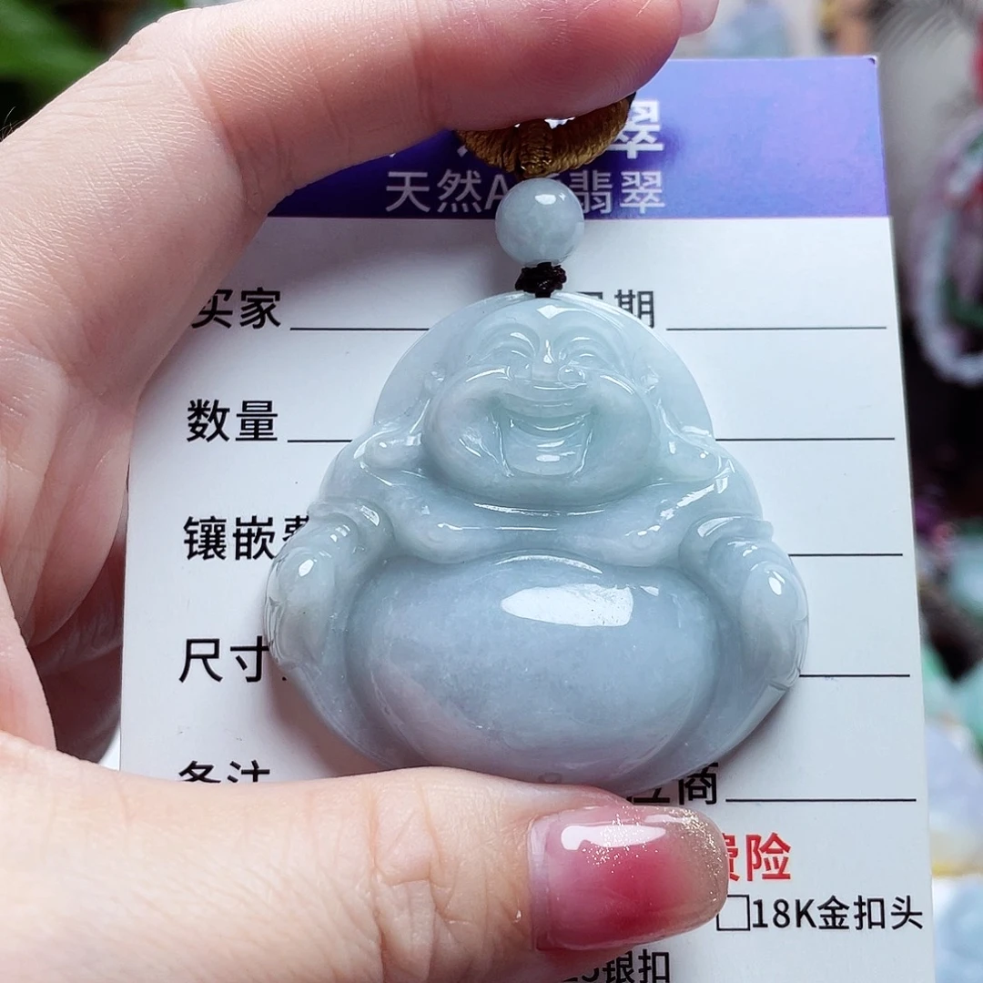 翡翠未镶嵌颈饰佛公01