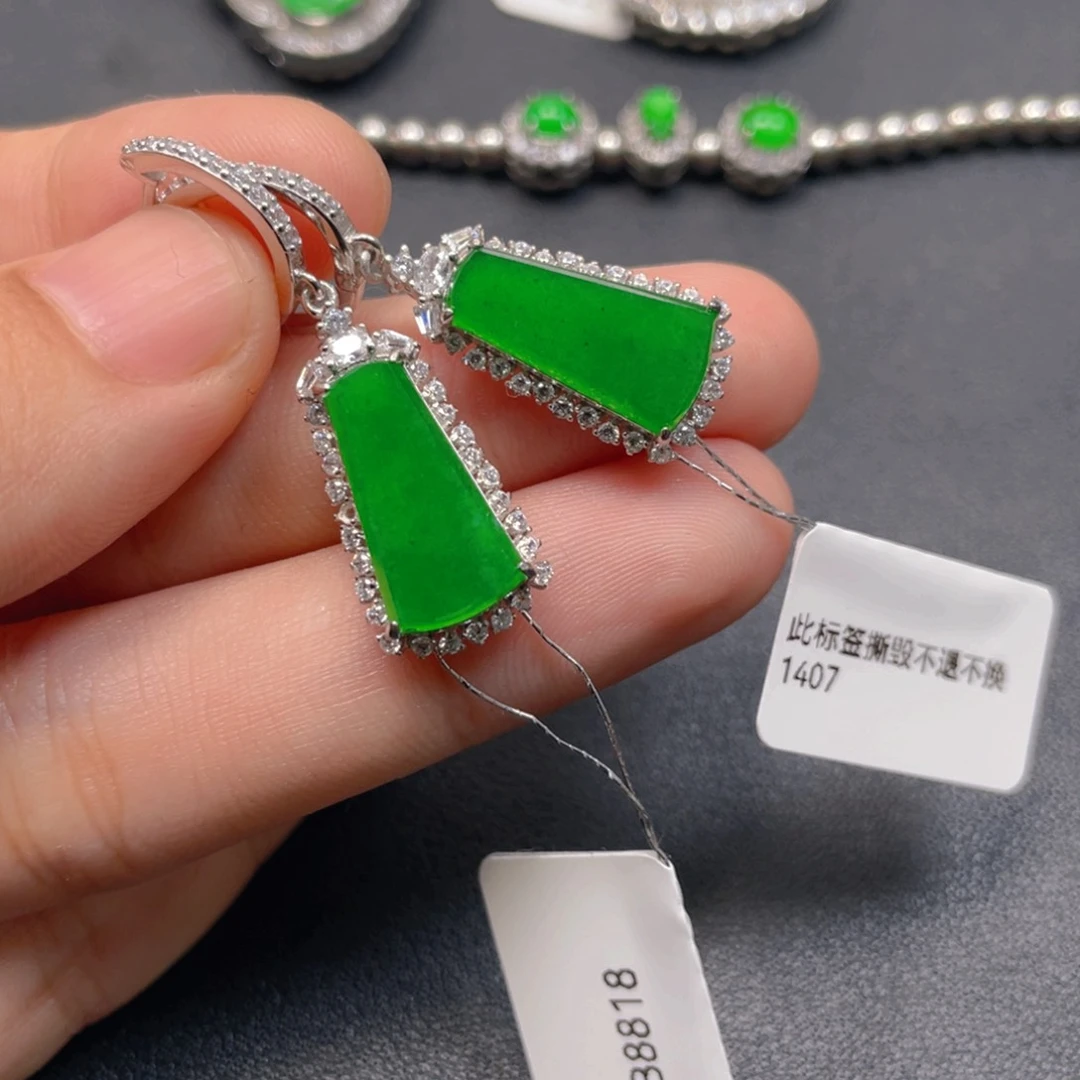 翡翠银S925镶嵌吊坠(不含链)