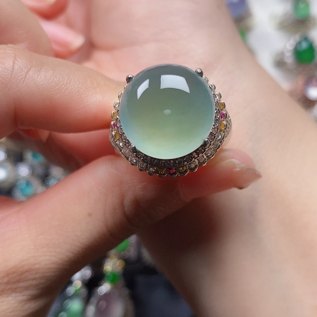 彩***定翡翠戒指未镶嵌翡翠戒指