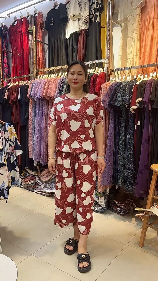 休闲时尚套装夏季短裤通勤风简约通勤家居服风格简约长裤花色