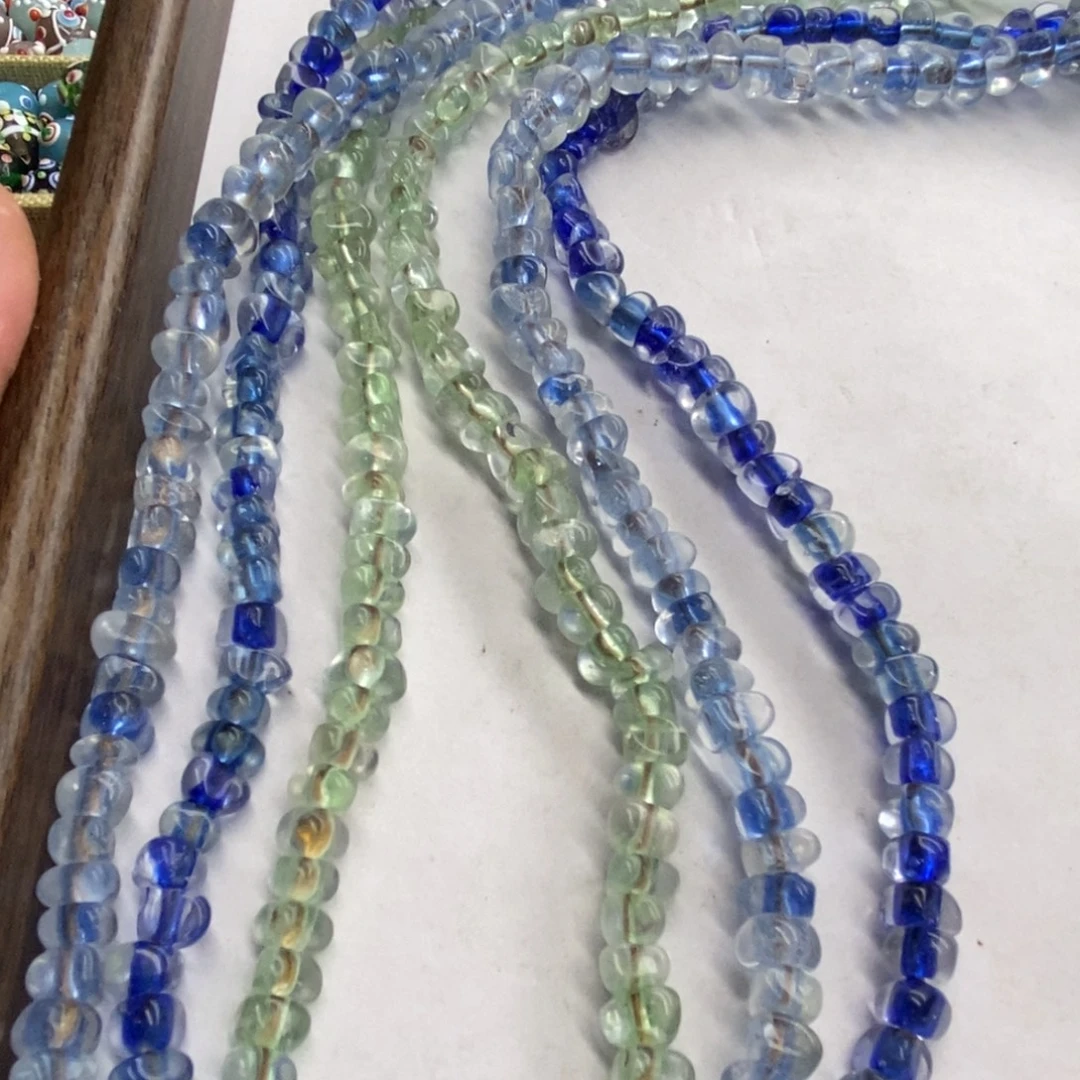 琉璃颈饰尼泊尔三角夹心隔片