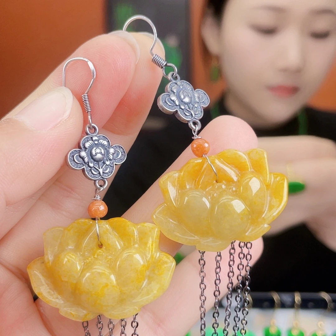 翡翠未镶嵌耳饰饰品