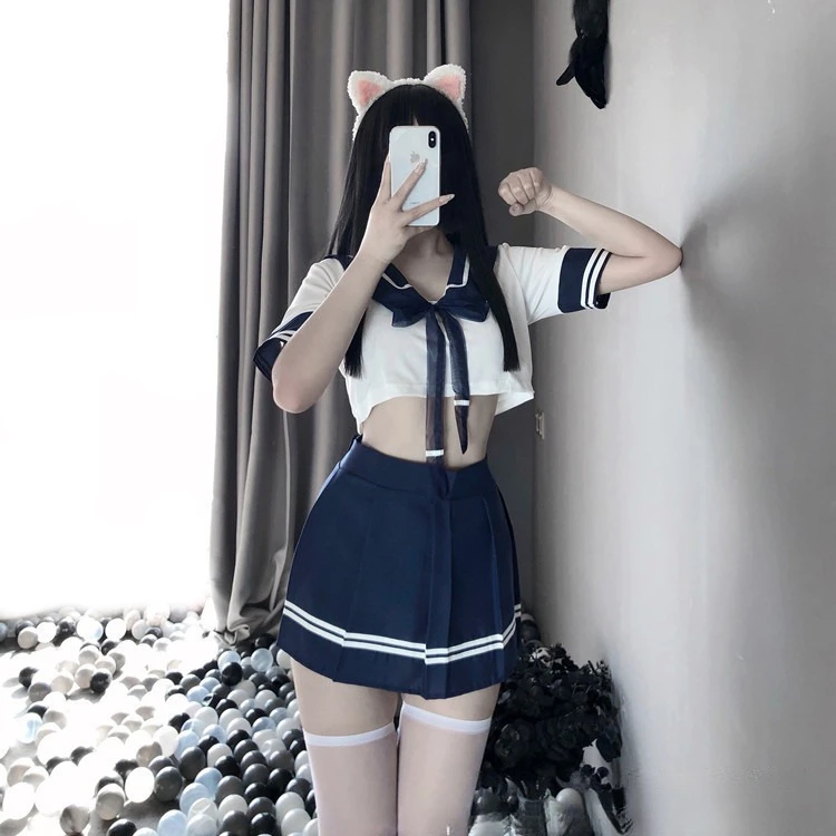 飘纱学生情调性感套装清纯学生装 高颜值学生制服 舞台演出服6020