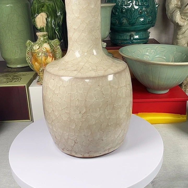 摆件听**云哥窑全品梅瓶