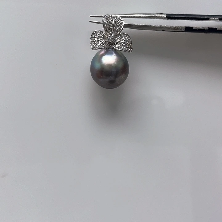 海水珍珠吊坠(不含链)银S925镶嵌11-12mm