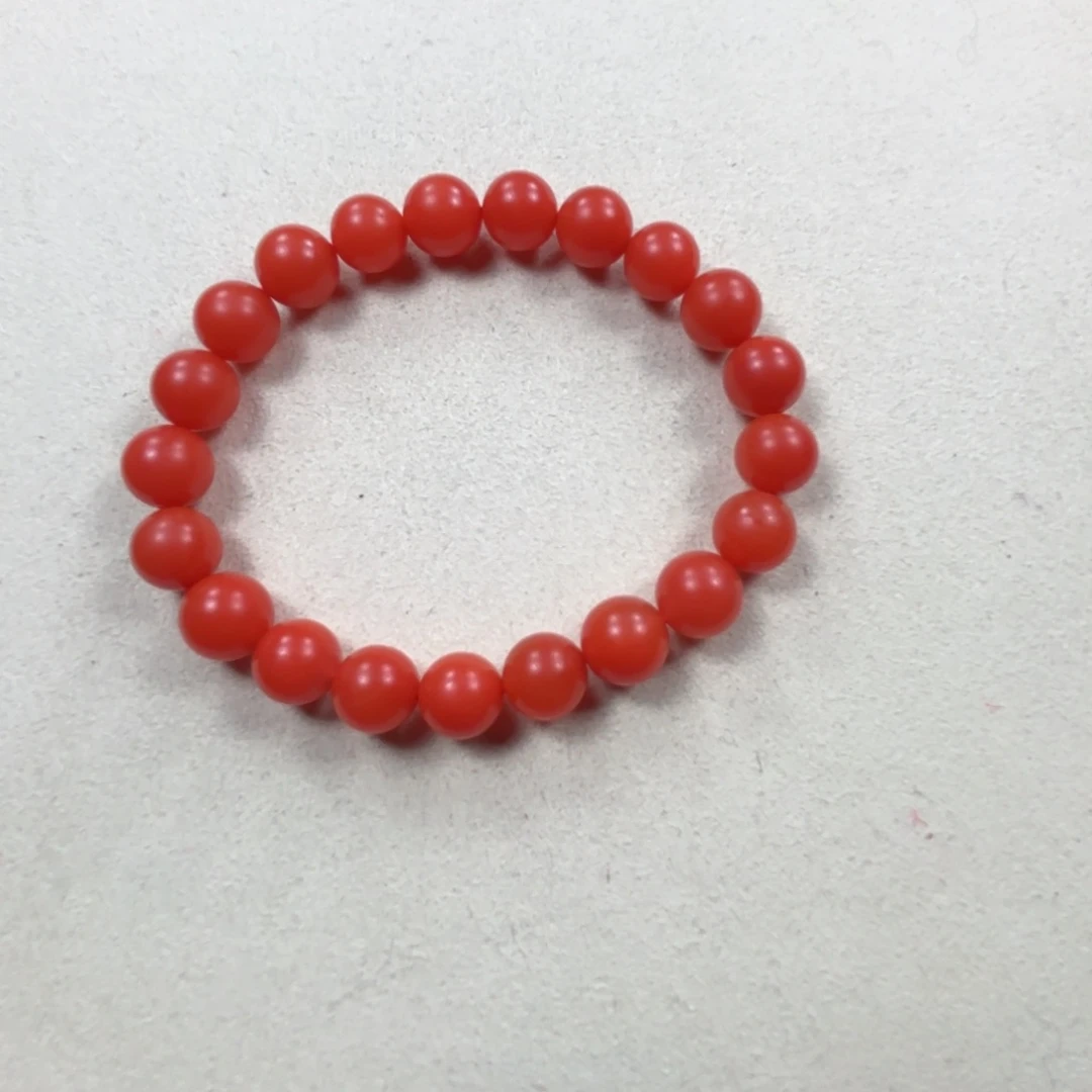 未镶嵌柿子红满肉9➕手串南红玛瑙