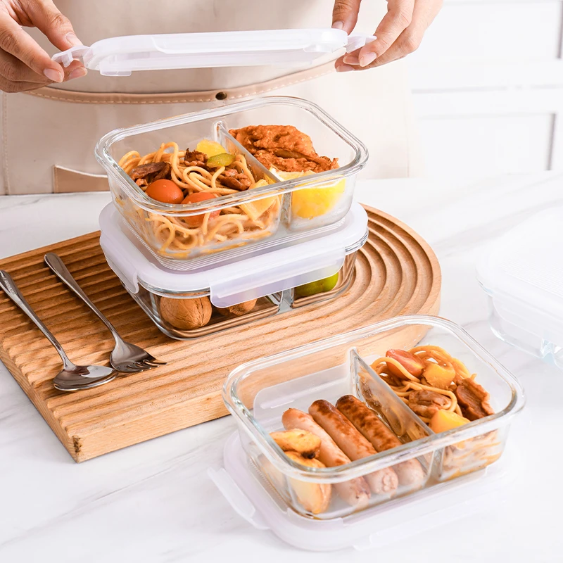 安买柏佳保鲜盒透明饭盒微波炉密封防漏保鲜可冷藏可加热上班族