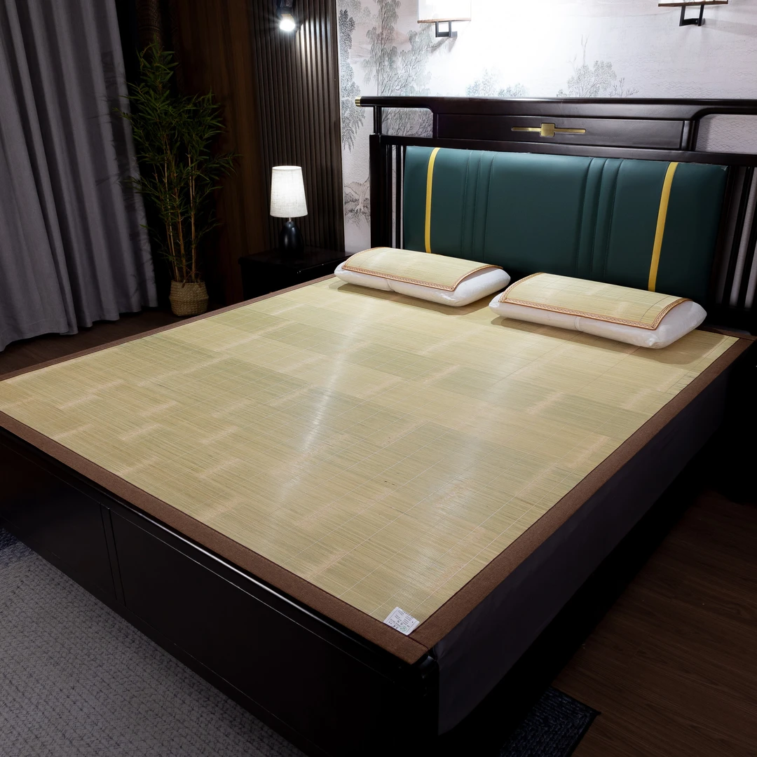 一夏盛凉，原森单面刮青竹中式竹子凉席，背面压加厚白棉纱布